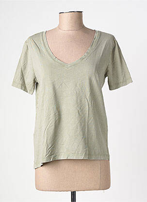 T-shirt col v manches courtes vert clair JDY femme