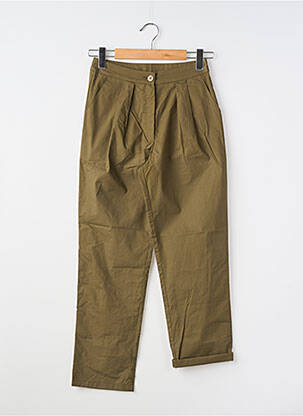 Pantalon chino tissage popeline taille normale vert COMPAÑIA FANTASTICA femme