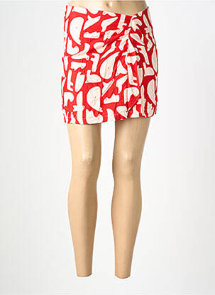 Jupe courte coupe droite rouge COMPAÑIA FANTASTICA femme