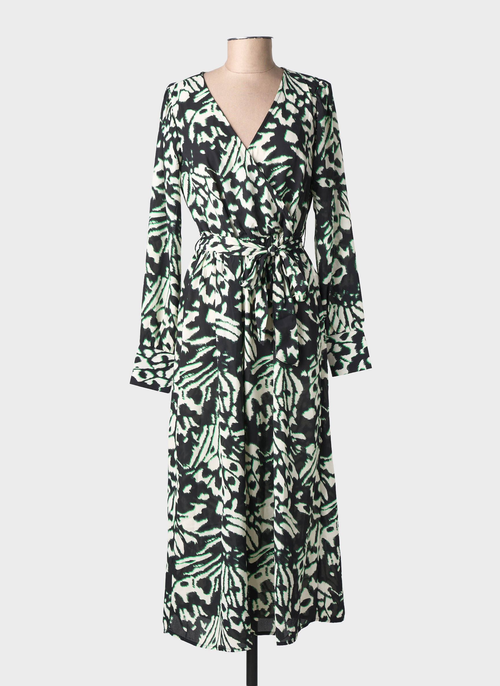 Robe longue imprimé fantaisie manches longues noir JDY femme