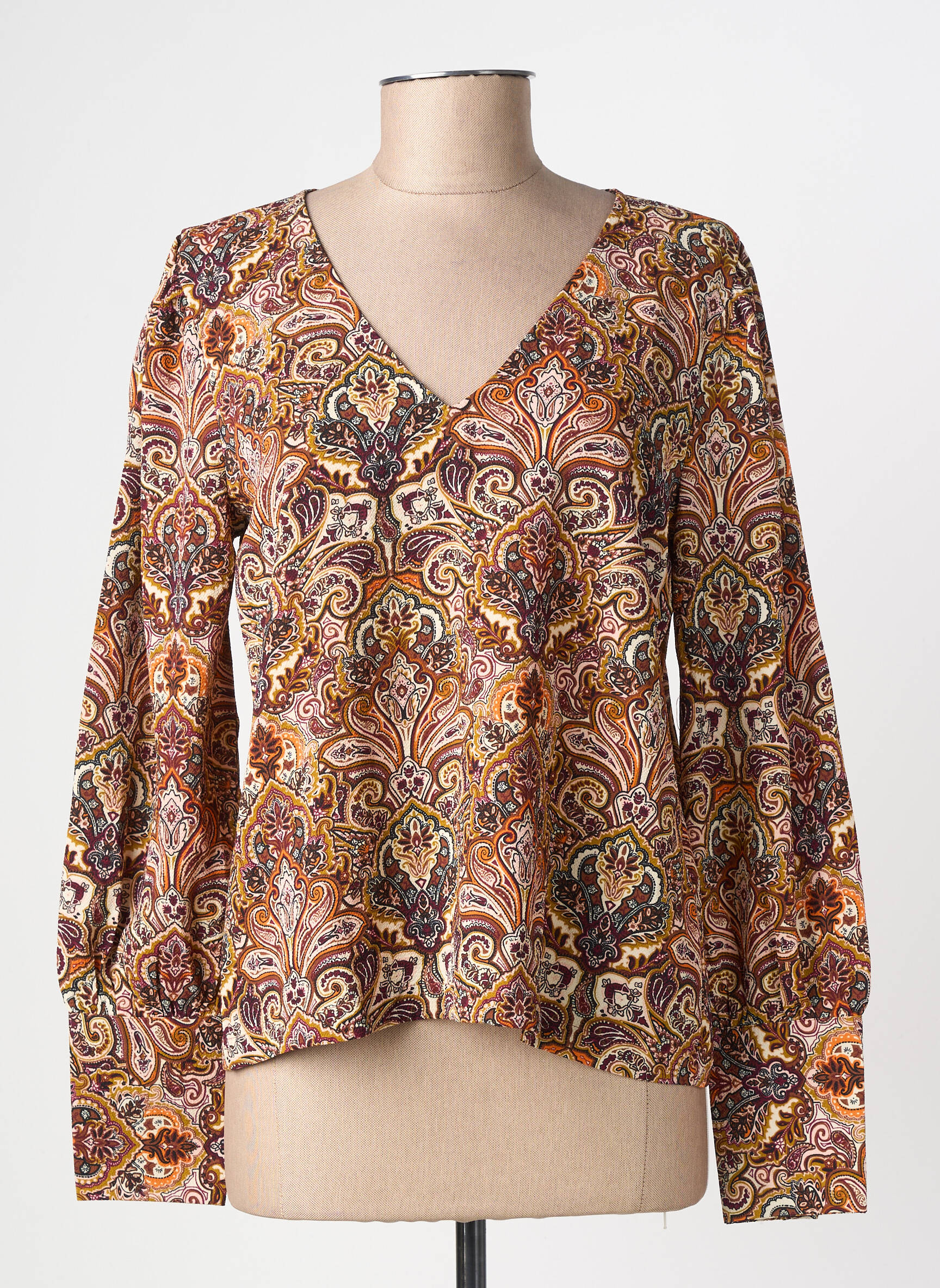 Blouse imprimé fantaisie manches longues orange JDY femme
