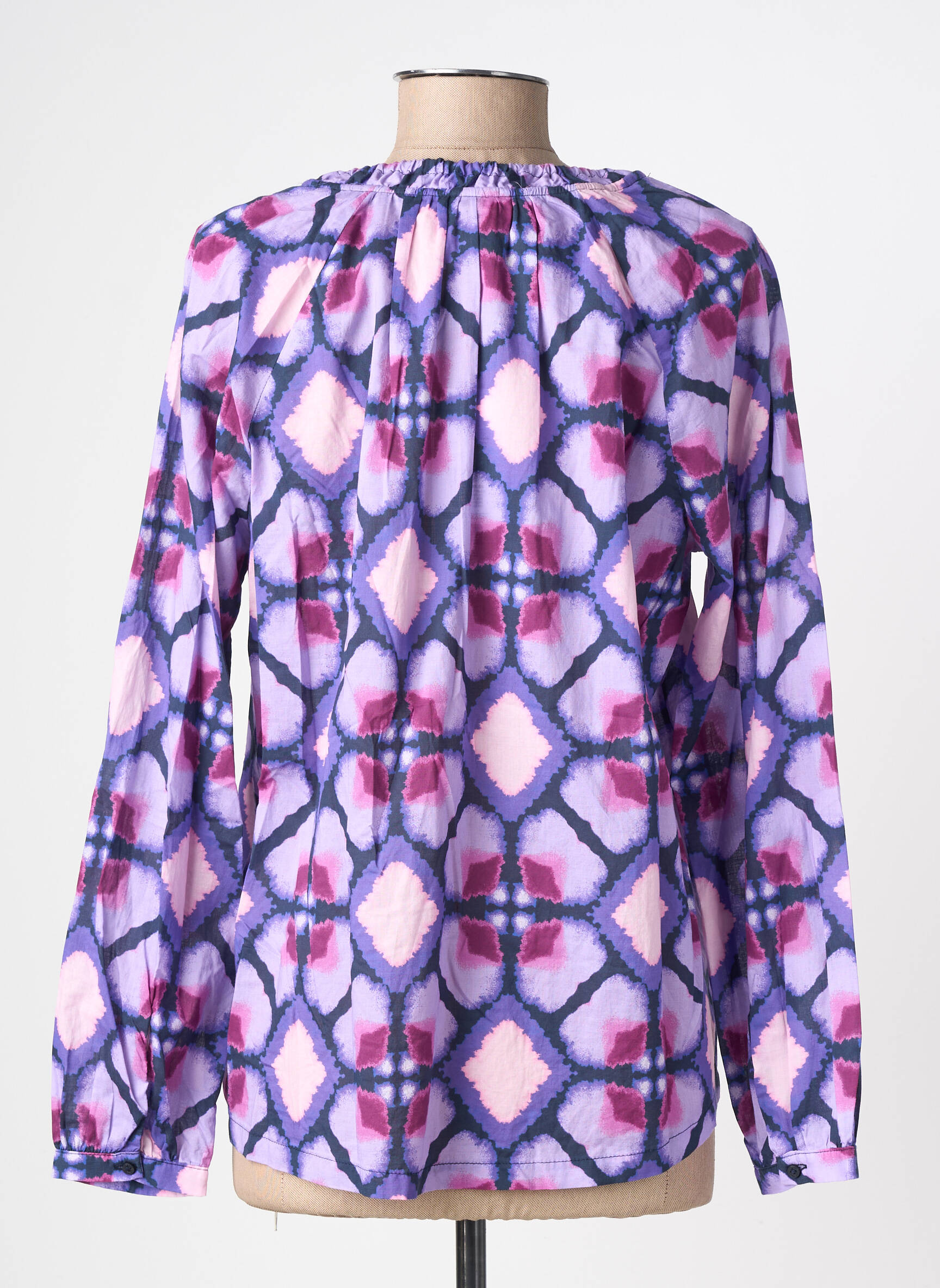 Blouse tissage popeline manches longues violet STREET ONE femme