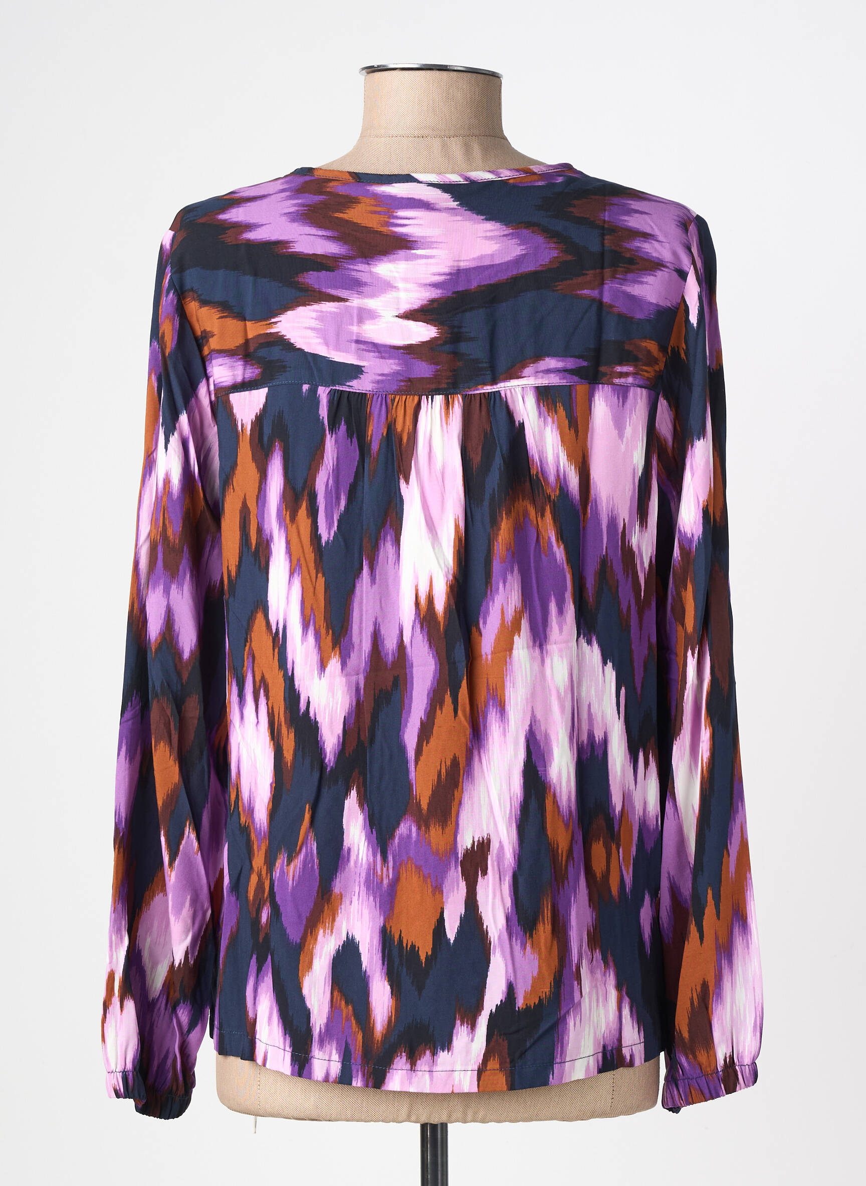 Blouse tissage popeline manches longues violet STREET ONE femme