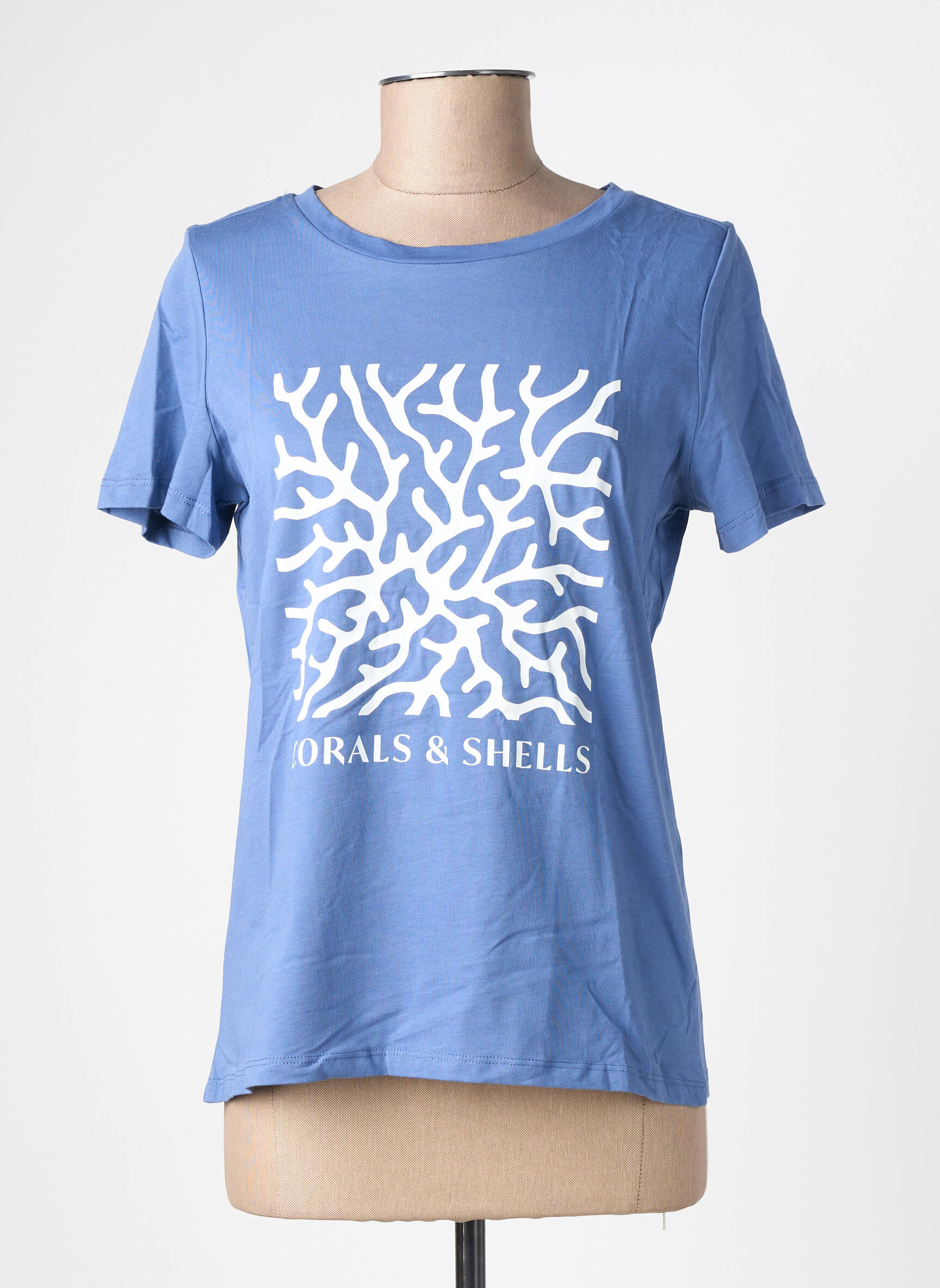 T-shirt sérigraphie floquée manches courtes bleu clair STREET ONE femme