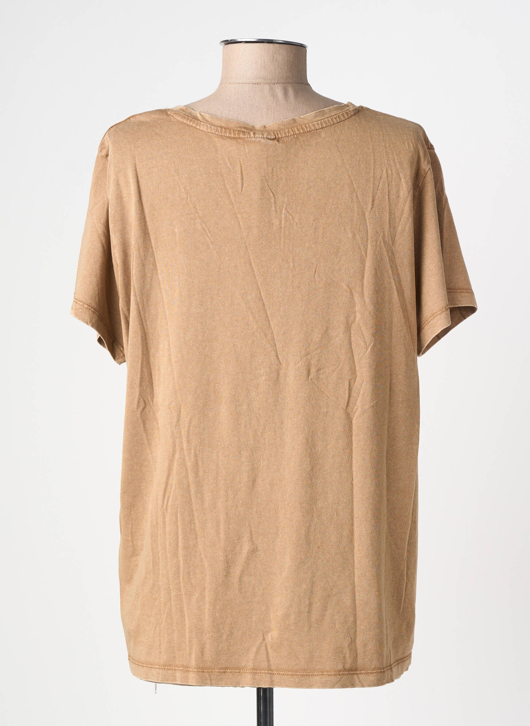 T-shirt sérigraphie floquée manches courtes marron JDY femme