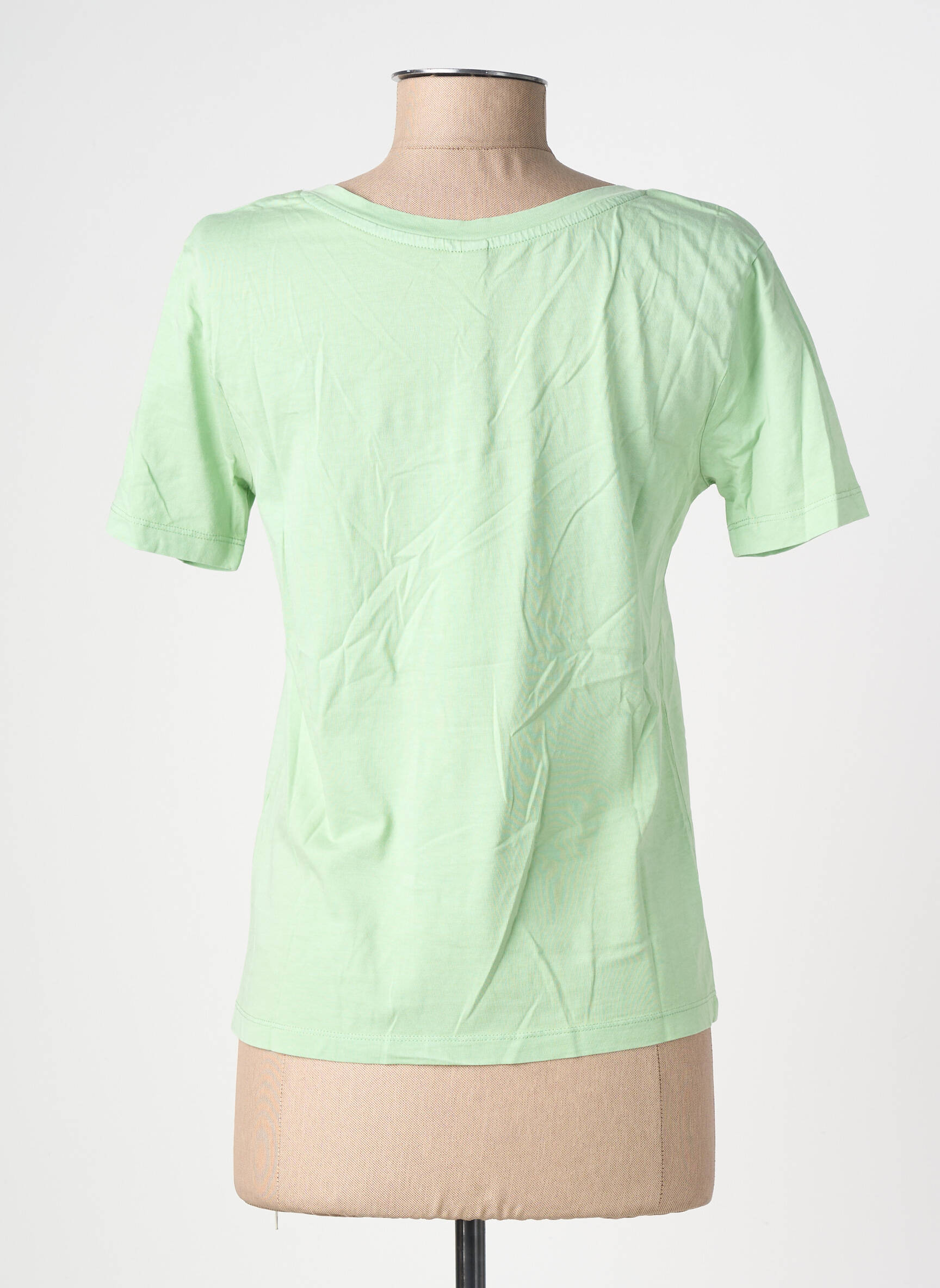 T-shirt col v manches courtes vert JDY femme