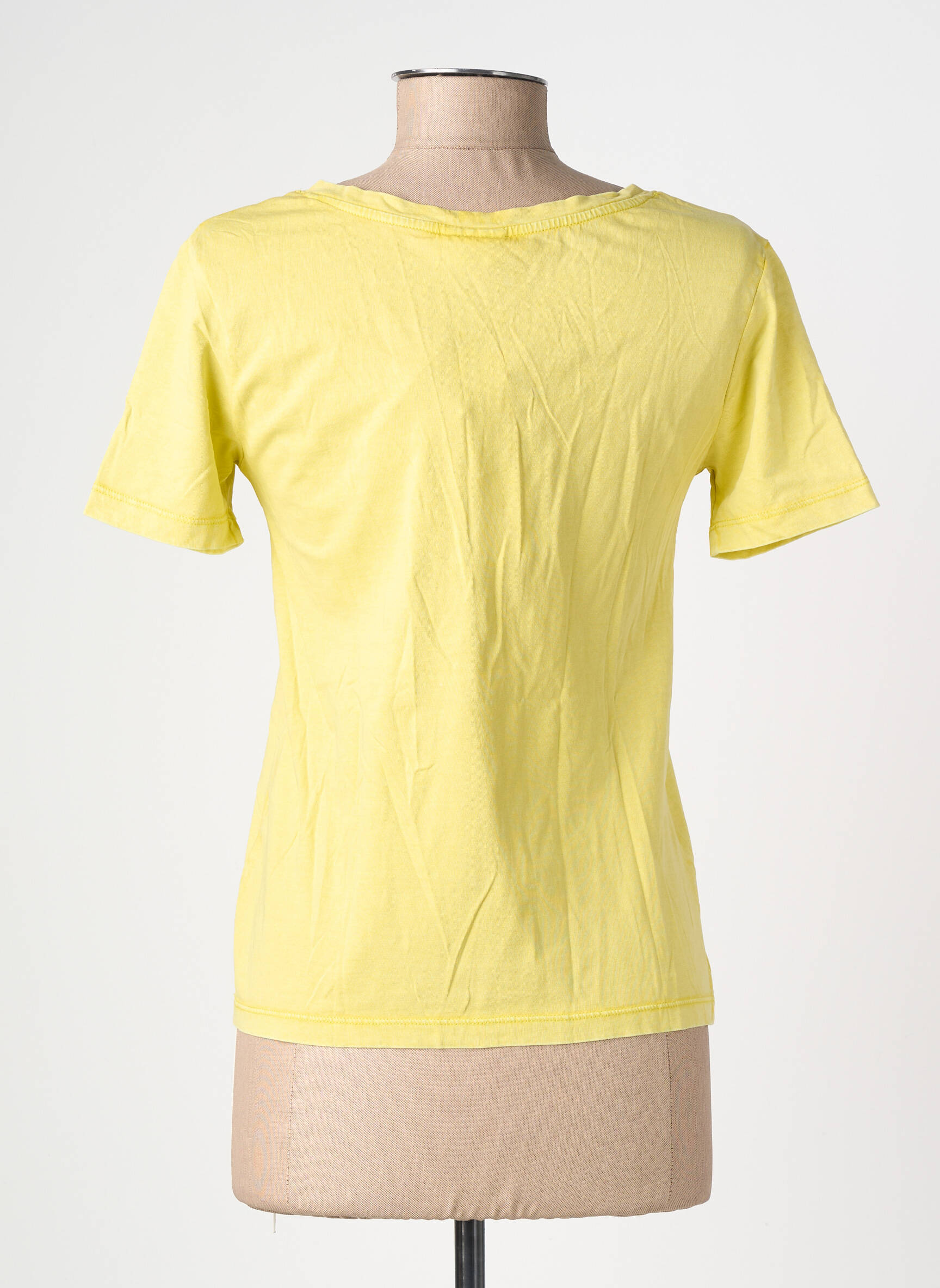 T-shirt col v manches courtes jaune JDY femme