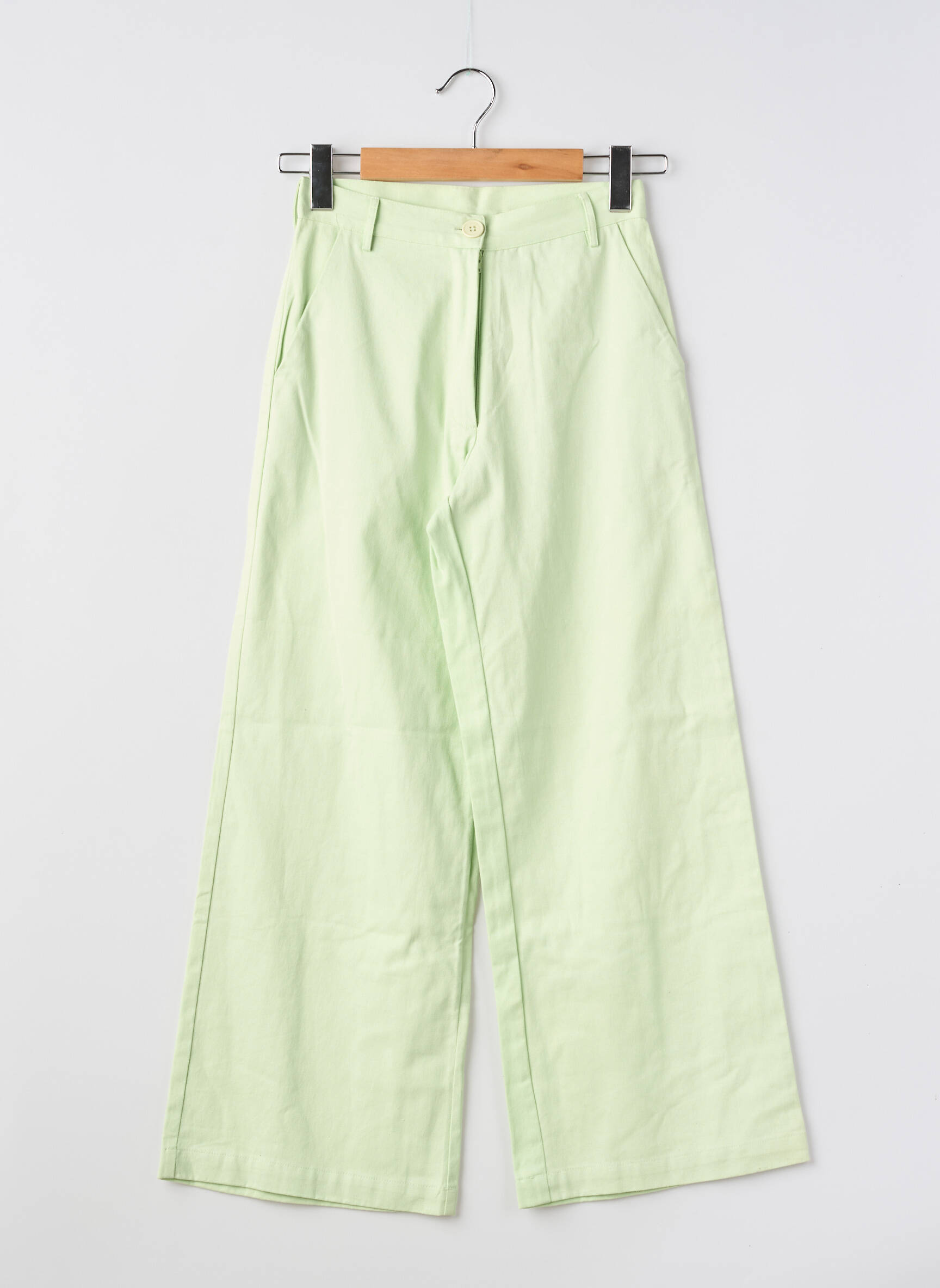 Pantalon large fermeture zippée sous rabat boutonné taille normale vert COMPAÑIA FANTASTICA femme
