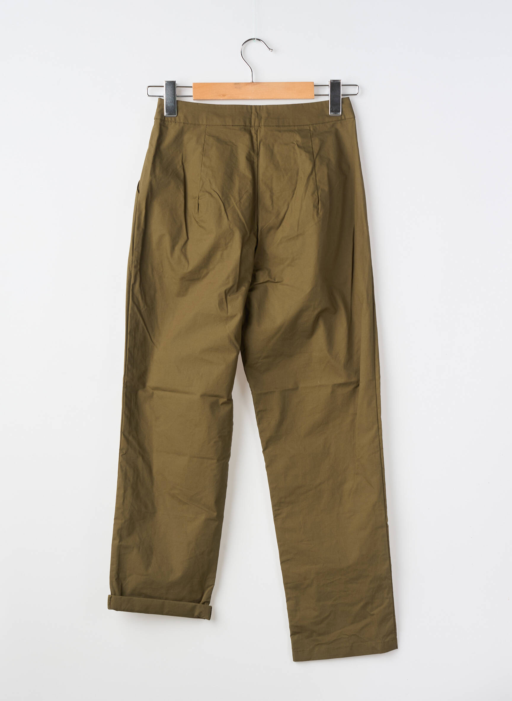 Pantalon chino tissage popeline taille normale vert COMPAÑIA FANTASTICA femme