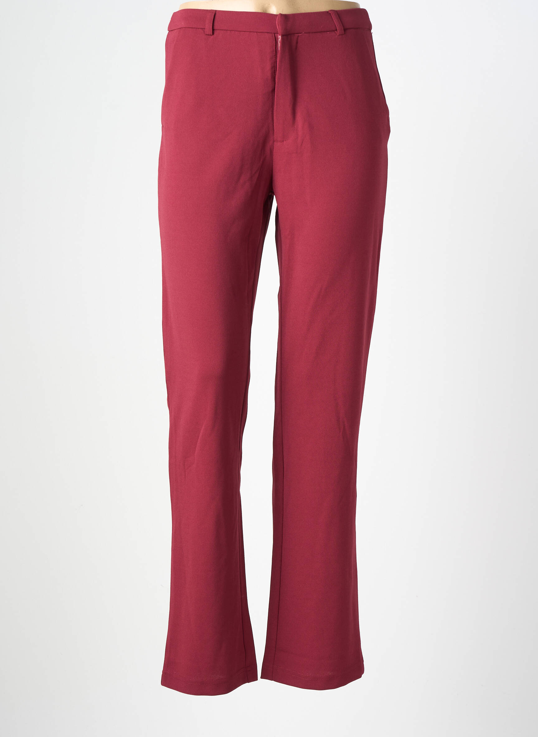 Pantalon droit stretch taille normale rouge JDY femme