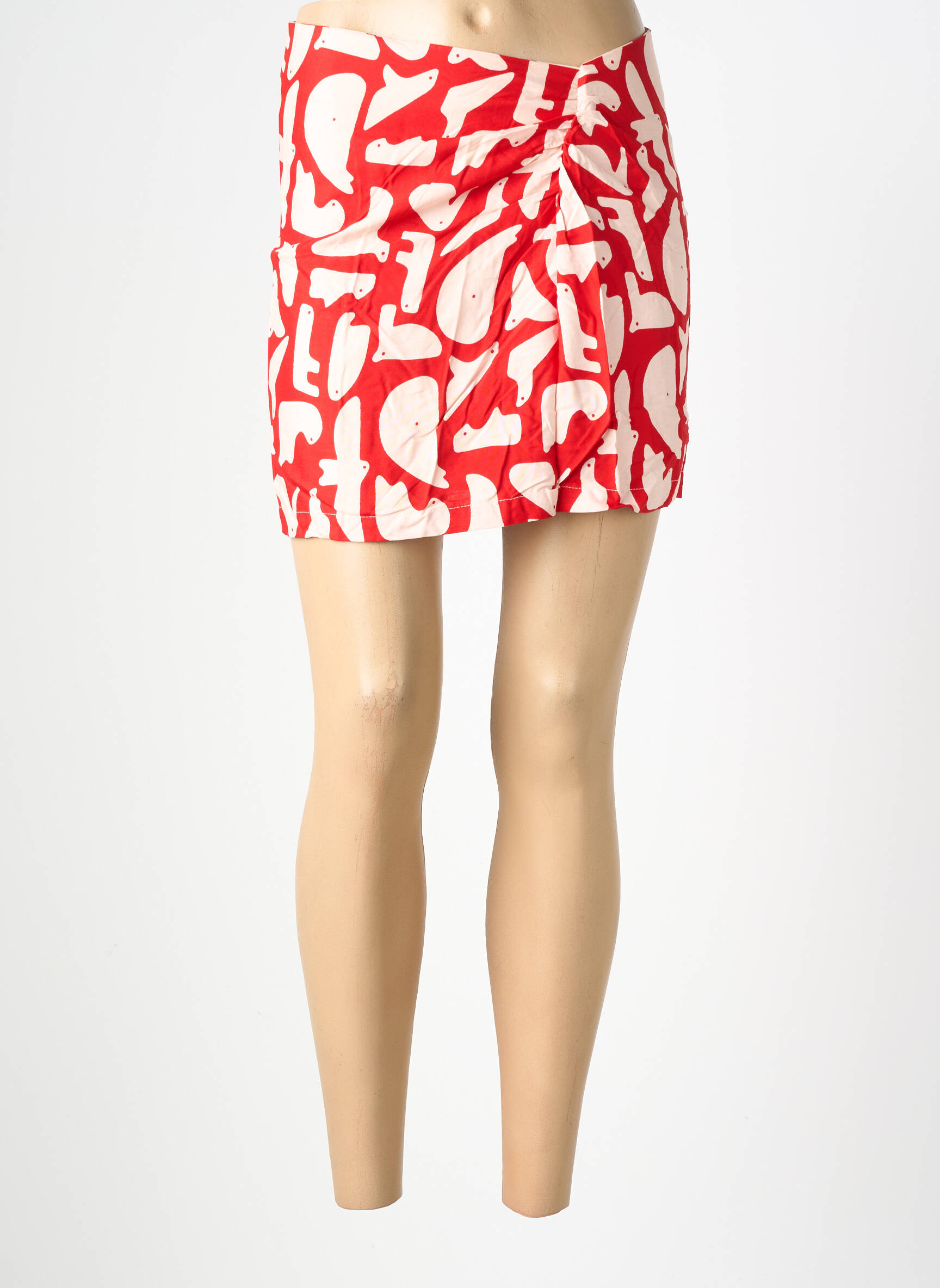 Jupe courte coupe droite rouge COMPAÑIA FANTASTICA femme
