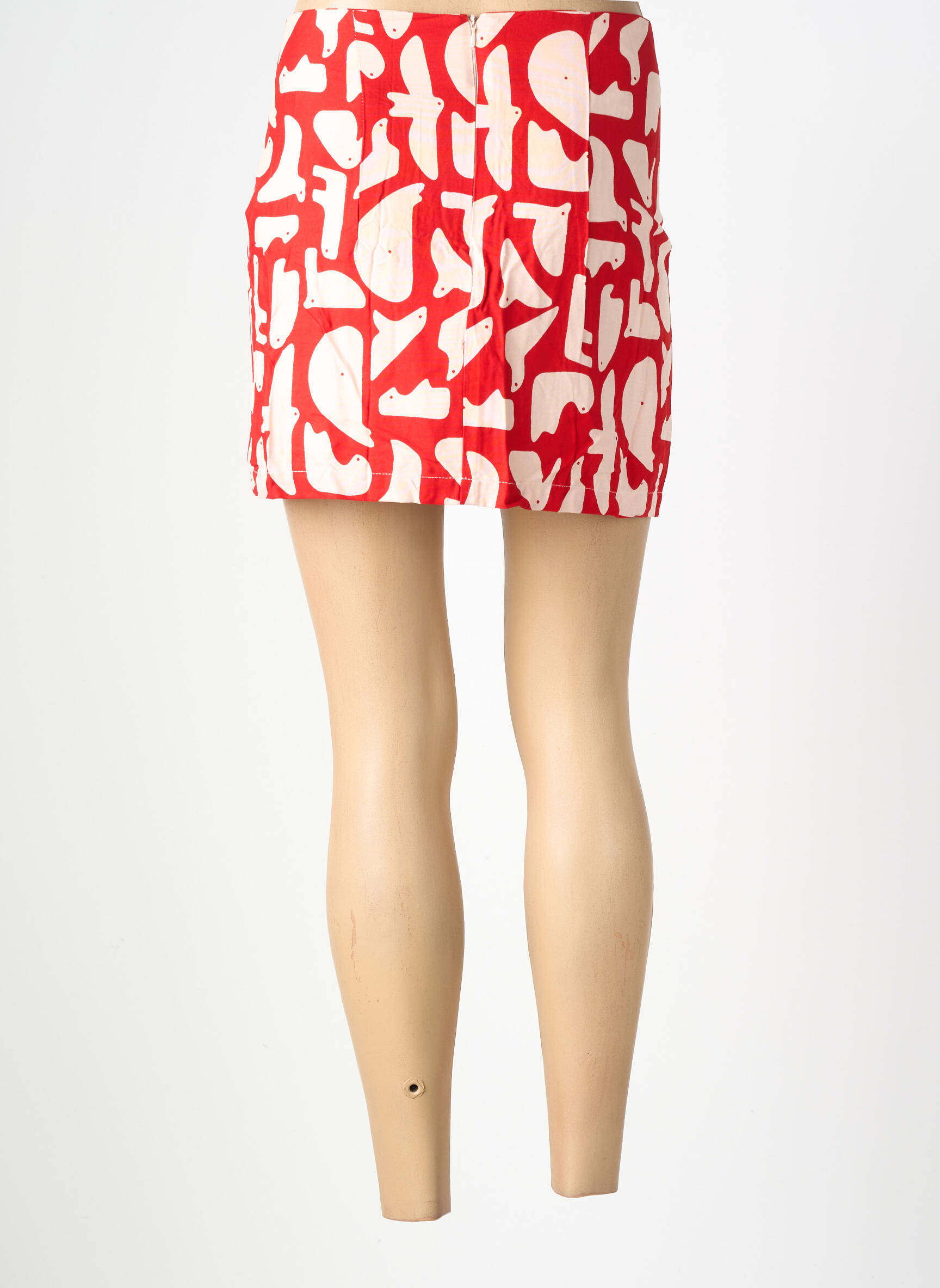 Jupe courte coupe droite rouge COMPAÑIA FANTASTICA femme