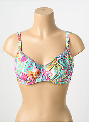 Haut de maillot de bain stretch haut soutien-gorge balconnet blanc ANTIGEL femme