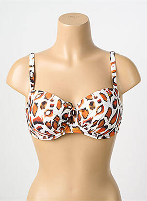 Haut de maillot de bain stretch haut soutien-gorge emboitant blanc ANTIGEL femme
