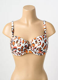 Haut de maillot de bain stretch haut soutien-gorge emboitant blanc ANTIGEL femme