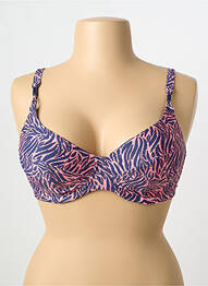 Haut de maillot de bain stretch haut soutien-gorge emboitant bleu FEMILET femme
