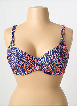 Haut de maillot de bain stretch haut soutien-gorge emboitant bleu FEMILET femme