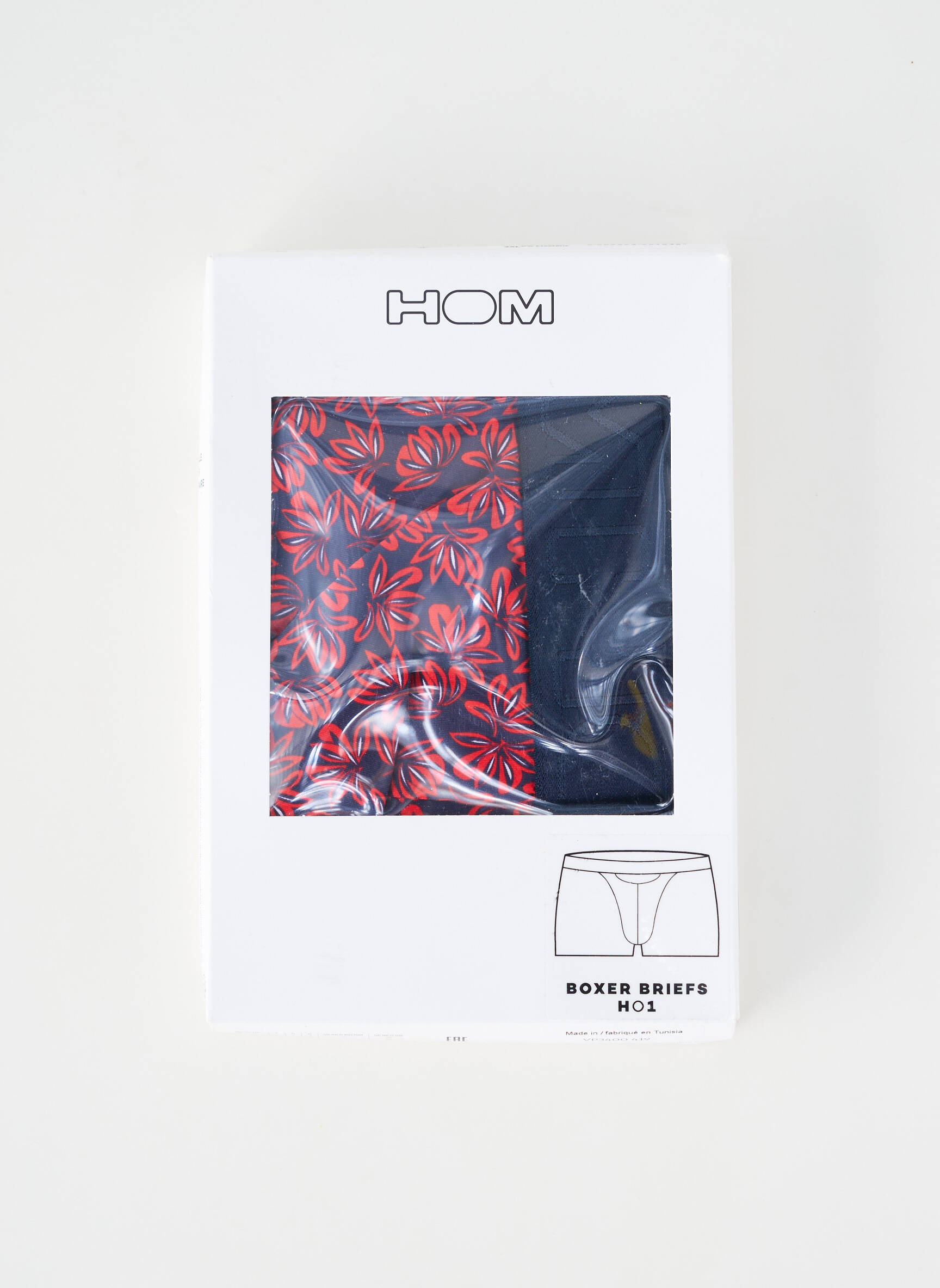 Boxer imprimé fantaisie rouge HOM homme