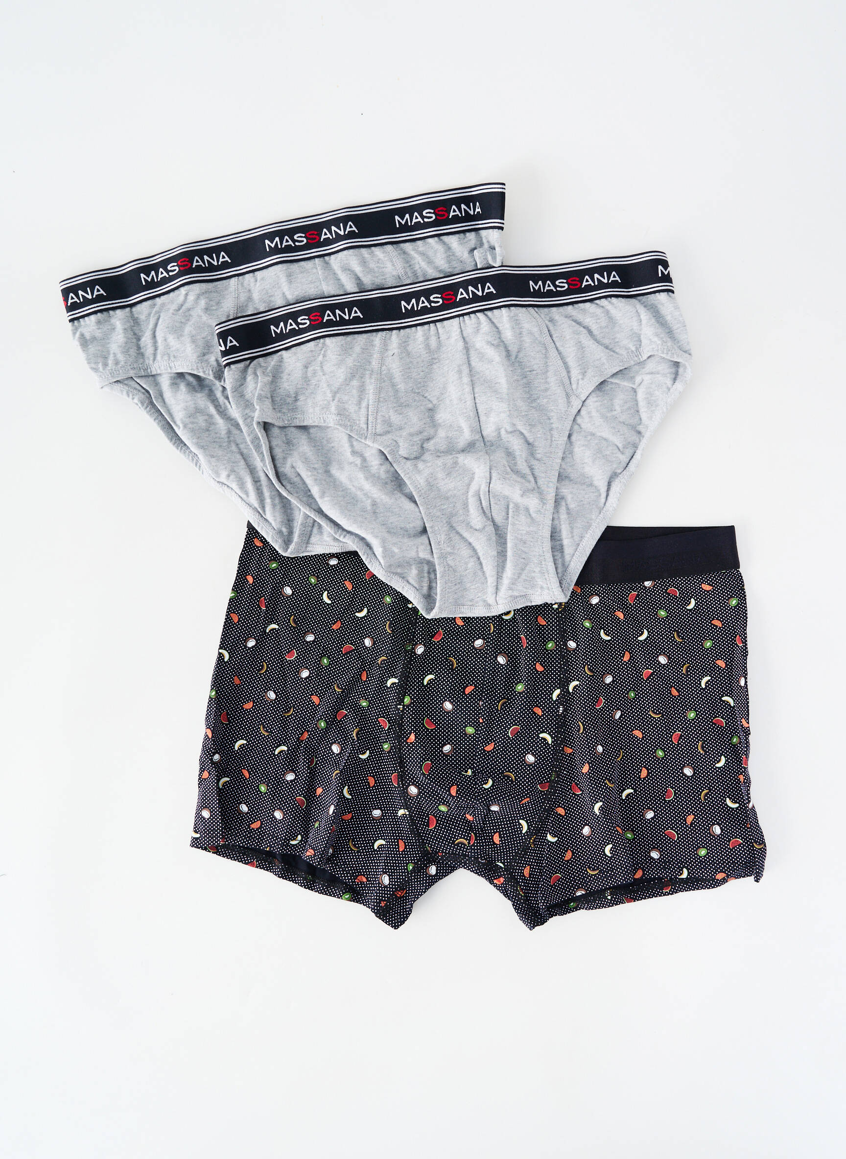 Slip imprimé fantaisie gris MASSANA homme