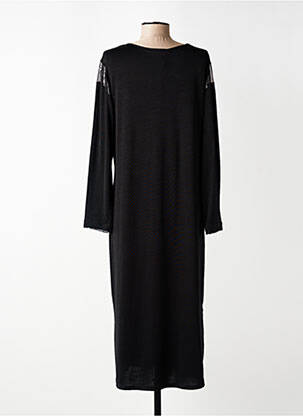 Robe mi-longue manches longues manches longues noir OLIVER JUNG femme