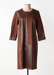 Robe mi-longue manches longues manches longues marron DIANE LAURY femme