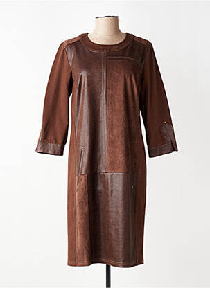 Robe mi-longue manches longues manches longues marron DIANE LAURY femme