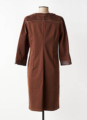 Robe mi-longue manches longues manches longues marron DIANE LAURY femme
