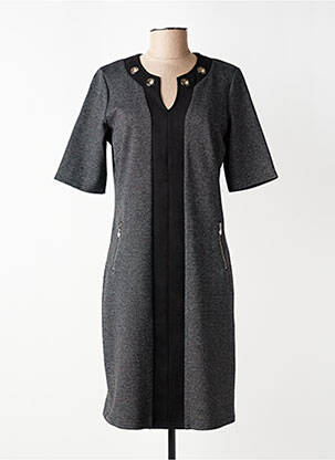 Robe mi-longue manches courtes manches courtes gris DIANE LAURY femme