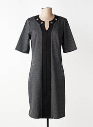 Robe mi-longue manches courtes manches courtes gris DIANE LAURY femme