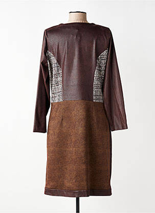 Robe mi-longue manches longues manches longues marron MERI & ESCA femme