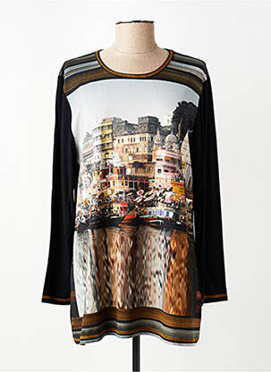 T-shirt manches longues manches longues noir THEL ELEGANCE femme