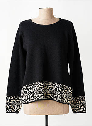 Pull coupe cintrée manches longues noir L'ATELIER D'ANNA femme