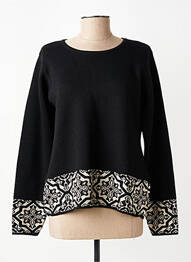 Pull coupe cintrée manches longues noir L'ATELIER D'ANNA femme