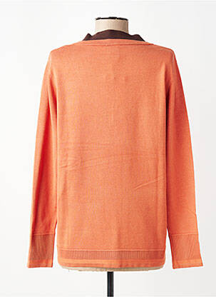 Pull col v manches longues orange WNT COLLECTION femme