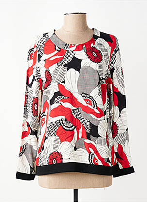 Blouse tissage popeline manches longues rouge MERI & ESCA femme