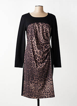 Robe mi-longue manches longues manches longues noir CONCEPT K femme