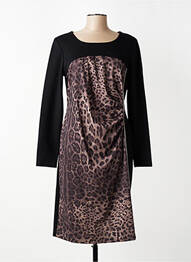 Robe mi-longue manches longues manches longues noir CONCEPT K femme