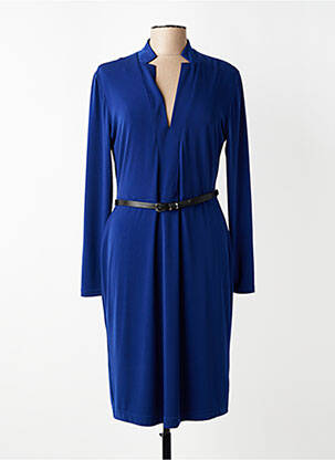 Robe mi-longue manches longues manches longues bleu CONCEPT K femme