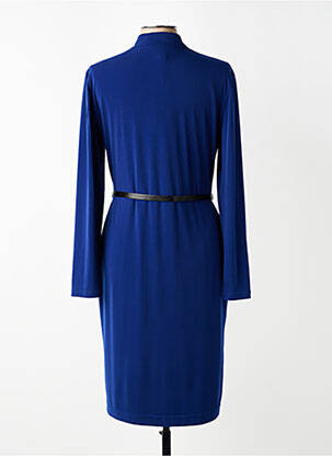 Robe mi-longue manches longues manches longues bleu CONCEPT K femme