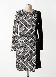 Robe mi-longue manches longues manches longues noir GEVANA femme