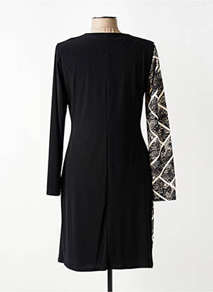 Robe mi-longue manches longues manches longues noir GEVANA femme