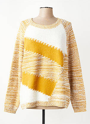 Pull tissage chiné manches longues jaune DIANE LAURY femme