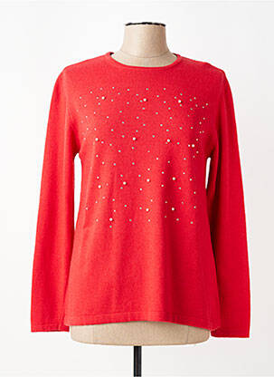 Pull coupe cintrée manches longues rouge QUATRE VINGT JOURS femme