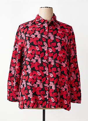 Chemisier imprimé fleurs manches longues rouge AGATHE & LOUISE femme
