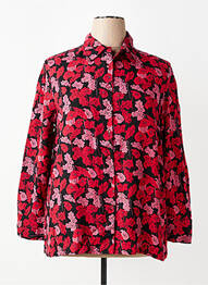 Chemisier imprimé fleurs manches longues rouge AGATHE & LOUISE femme