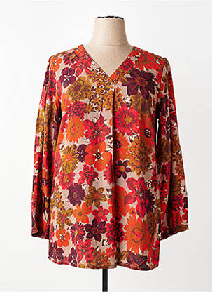 Blouse tissage popeline manches longues orange AGATHE & LOUISE femme