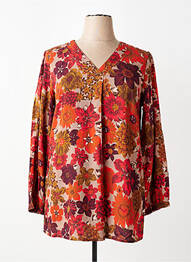 Blouse tissage popeline manches longues orange AGATHE & LOUISE femme