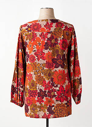 Blouse tissage popeline manches longues orange AGATHE & LOUISE femme