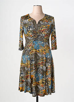 Robe mi-longue manches 3/4 manches 3/4 noir A PARIS femme