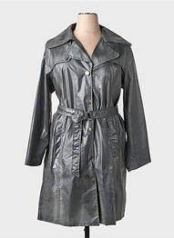 Trench finition intérieure doublée sans capuche gris ETAGE femme
